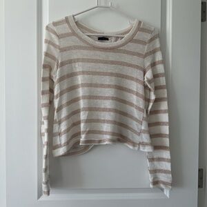 mine Striped Knit Top - Cream & Light Pink Metallic